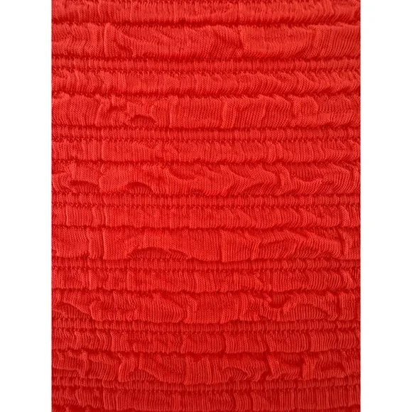 Sandra Darren Orange Coral Beaded Cutout Neckline Fit & Flare Dress Size 14 - Picture 5 of 10